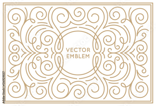 Vector trendy linear frame with copy space for text