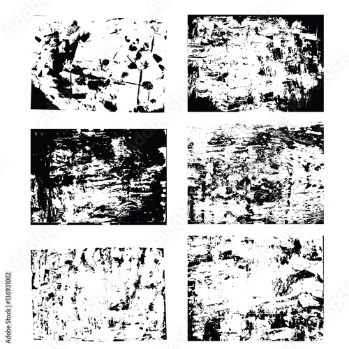 Vector grunge texture set made from acrylic painting