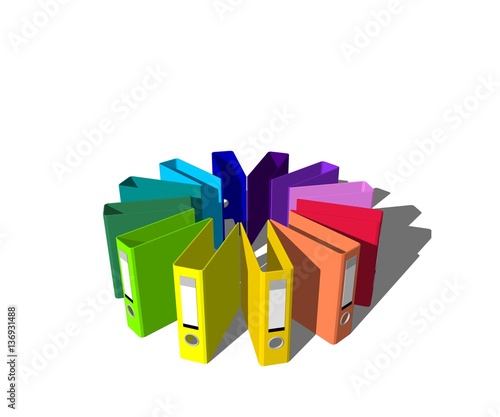Empty colorful file folders...