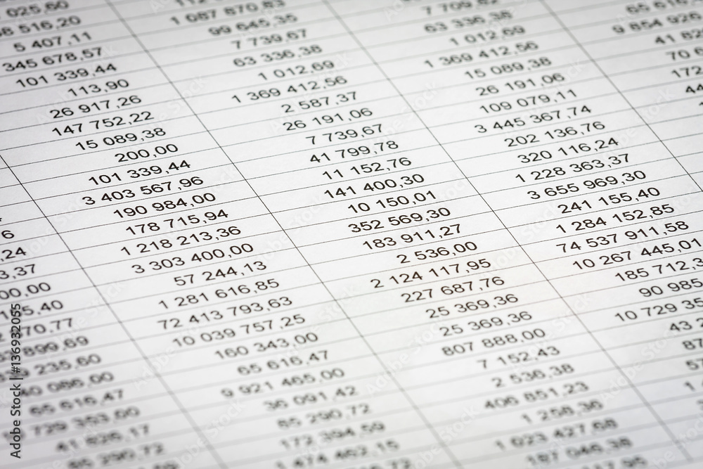 Business documents at workplace, financial report, close up Business documents at workplace, financial report, close up