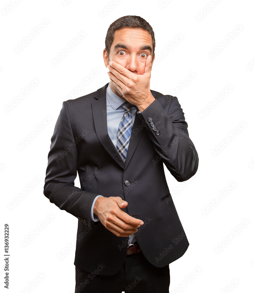 Scared young businessman Scared young businessman