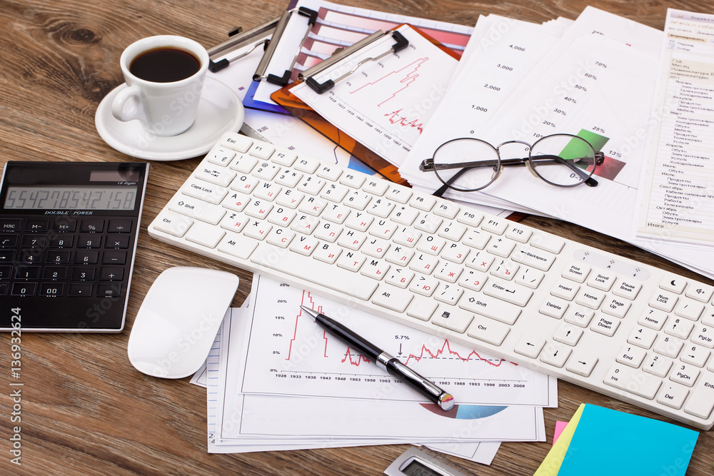 Business Objects in the office on the table Business Objects in the office on the table