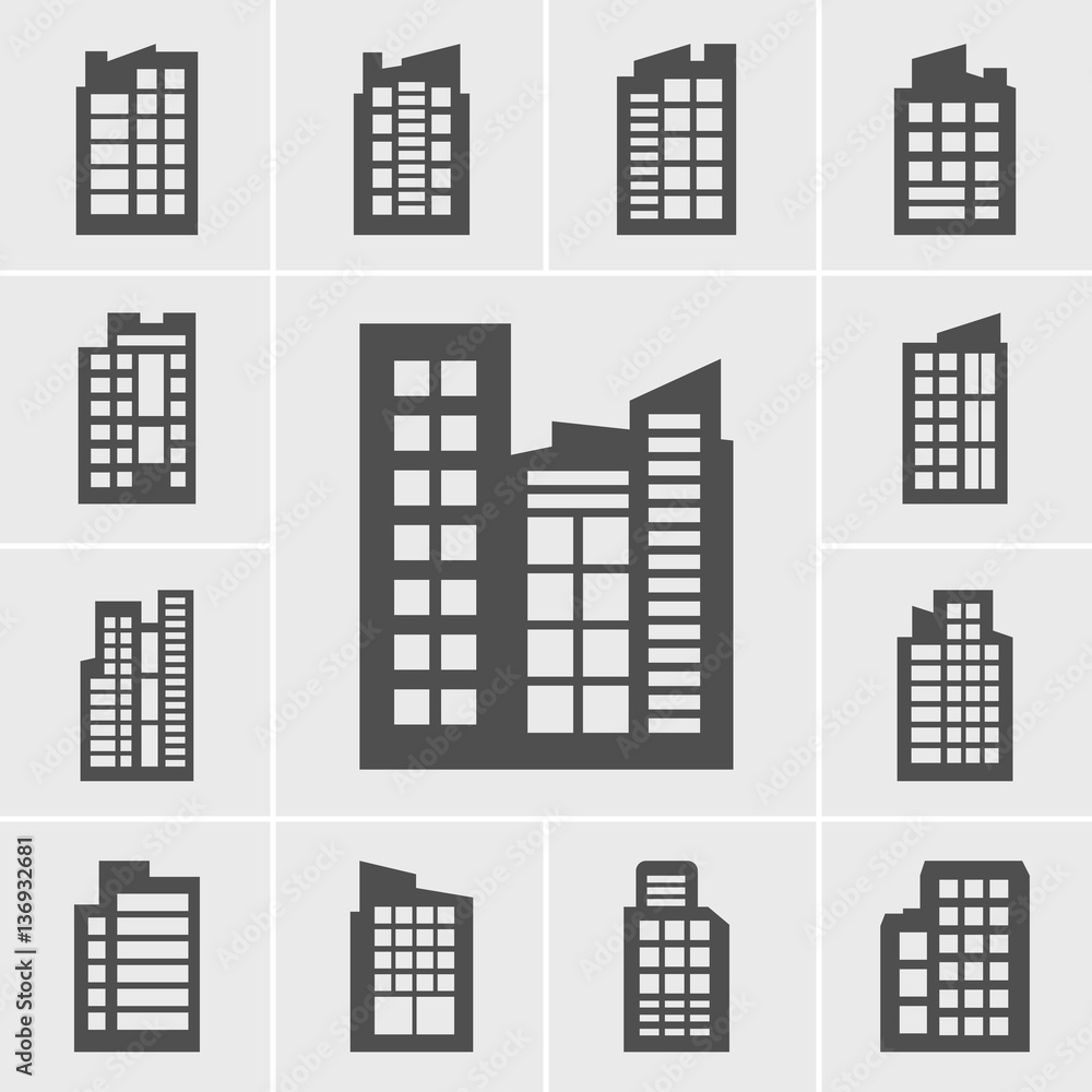 Icons Building set Icons Building set