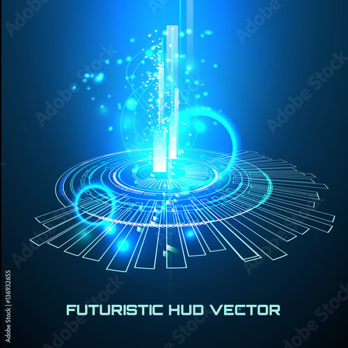 Futuristic interface, HUD,  vector background