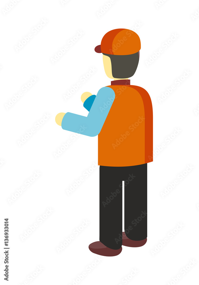 Worker in Uniform Illustration in Flat Design Worker in Uniform Illustration in Flat Design