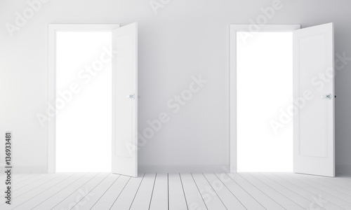 Two doors in a empty room