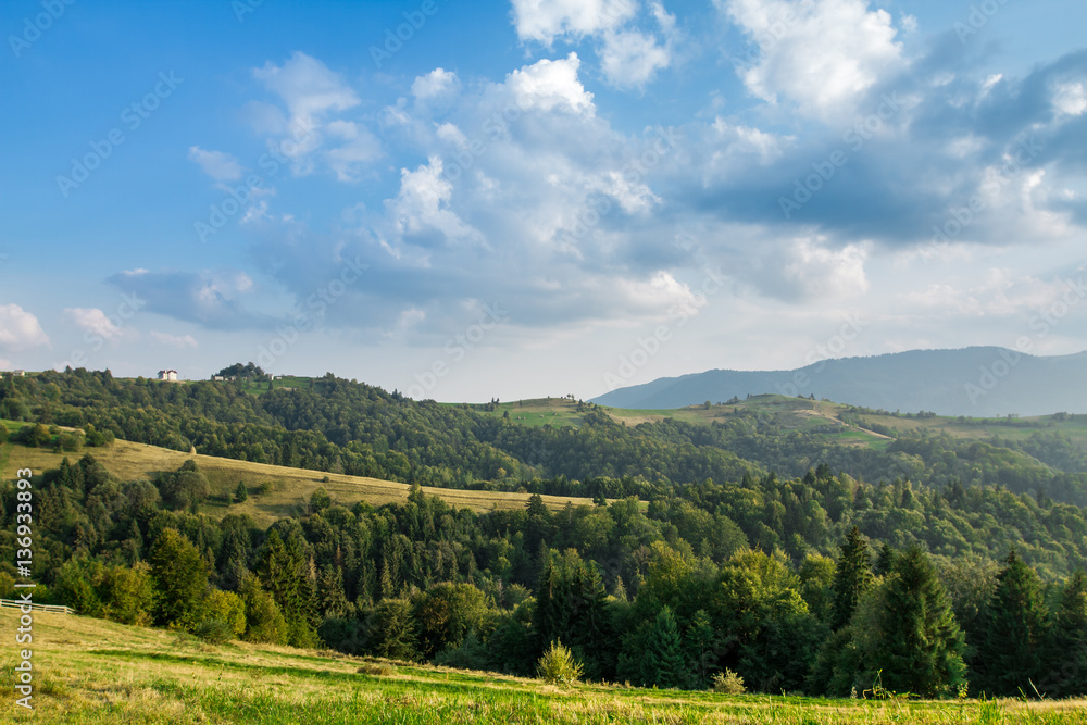 Beautiful landscape of summer Carpathian mountains.