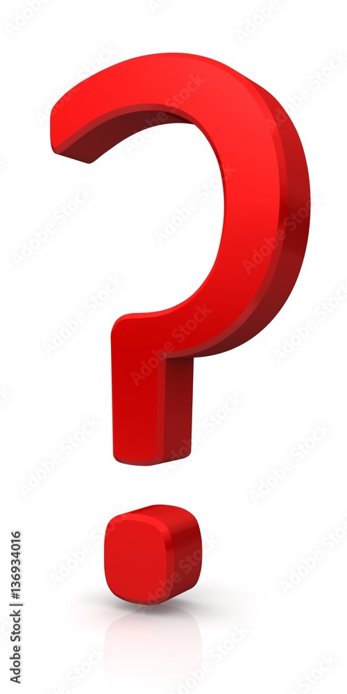 Question mark 3d red interrogation point isolated on white Question mark 3d red interrogation point isolated on white