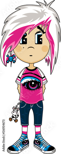 Cute Cartoon Emo Punk Girl 
