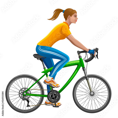 Fototapeta Naklejka Na Ścianę i Meble -  Girl on a bicycle