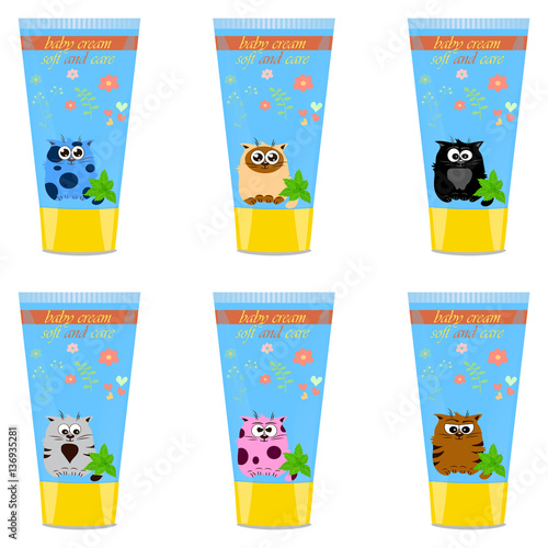 Baby cream tube with kids design