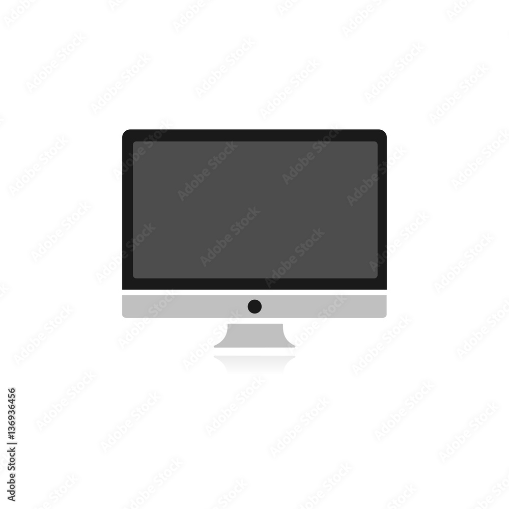 Computer icon with reflex on white background Computer icon with reflex on white background