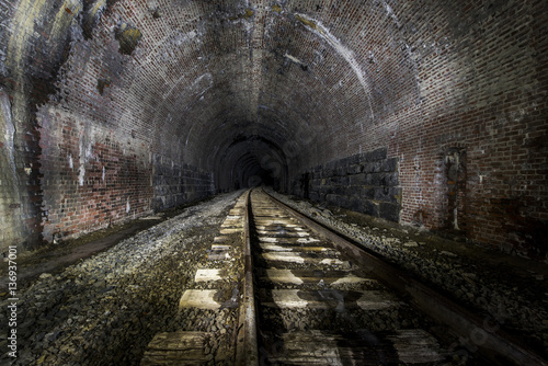 Abandoned Railroad Tunnel with Tracks and Rails - Pennsylvania