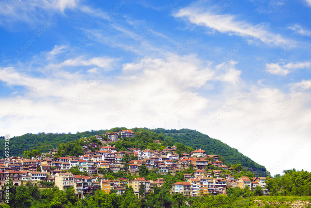 A beautiful view of the landscape of Veliko Tarnovo, Bulgaria on a sunny summer day