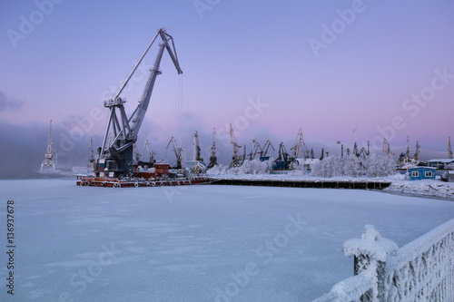 Trade port in Murmansk, Kola Peninsula, Russia
