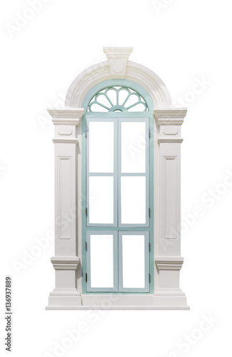 Green classic window frame