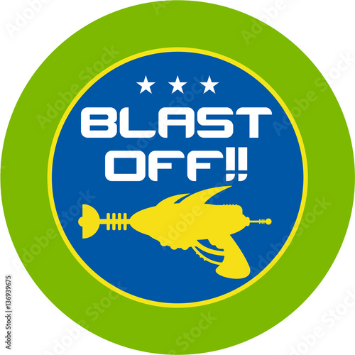 Cartoon Science Fiction Blast Off Raygun Icon