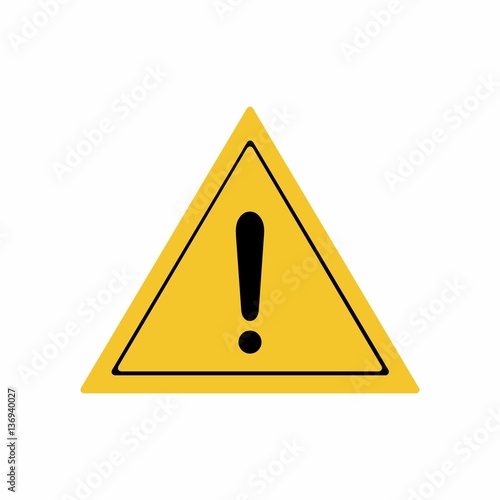 Warning sign vector design isolated on white background
