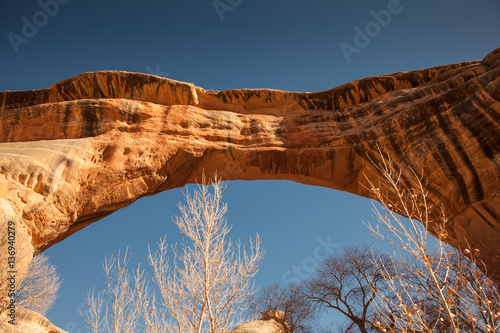 Sipapu Bridge in the Natural Bridges National Monument in winter, USA photo