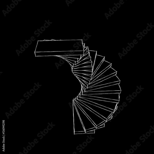 Spiral staircase. Isolated ...