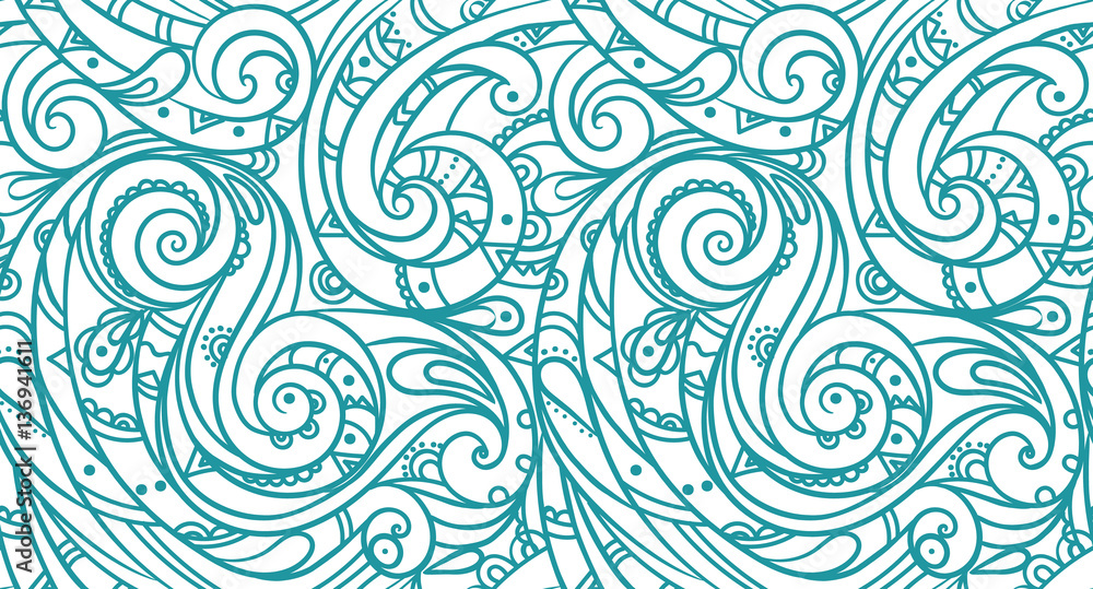 Seamless sea vector blue wave line pattern, sea background Seamless sea vector blue wave line pattern, sea background