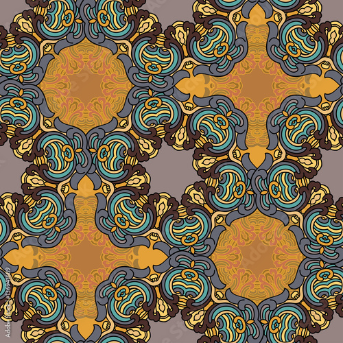 Seamless pattern ethnic style. Vintage decorative texture. Indian, arabic motive.