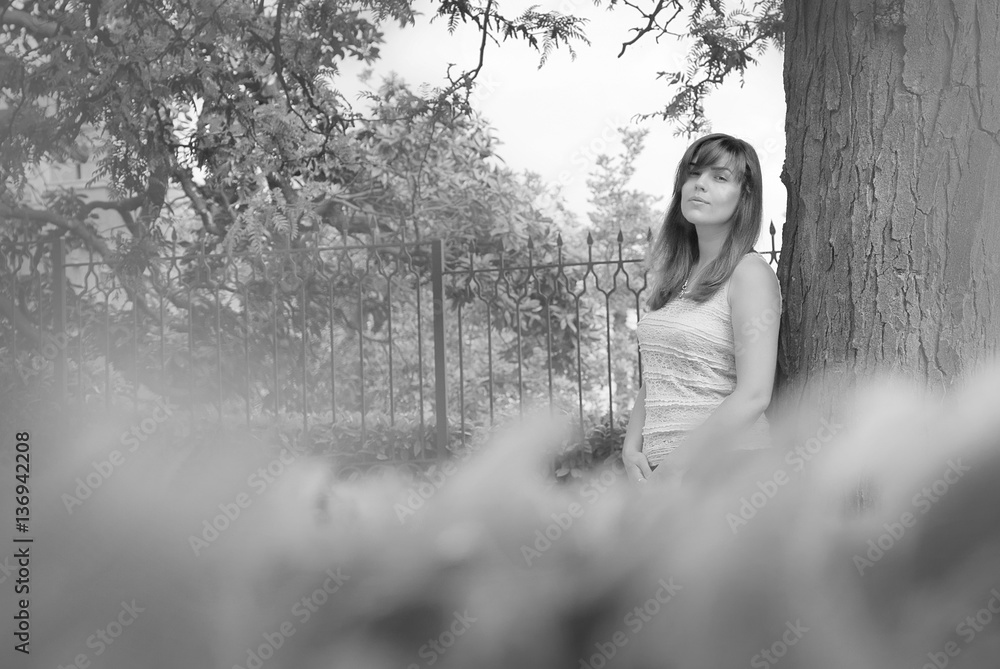 The girl that walks in the Park in summer The girl that walks in the Park in summer