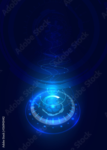 Futuristic interface, HUD, technology background, sci-fi vector
