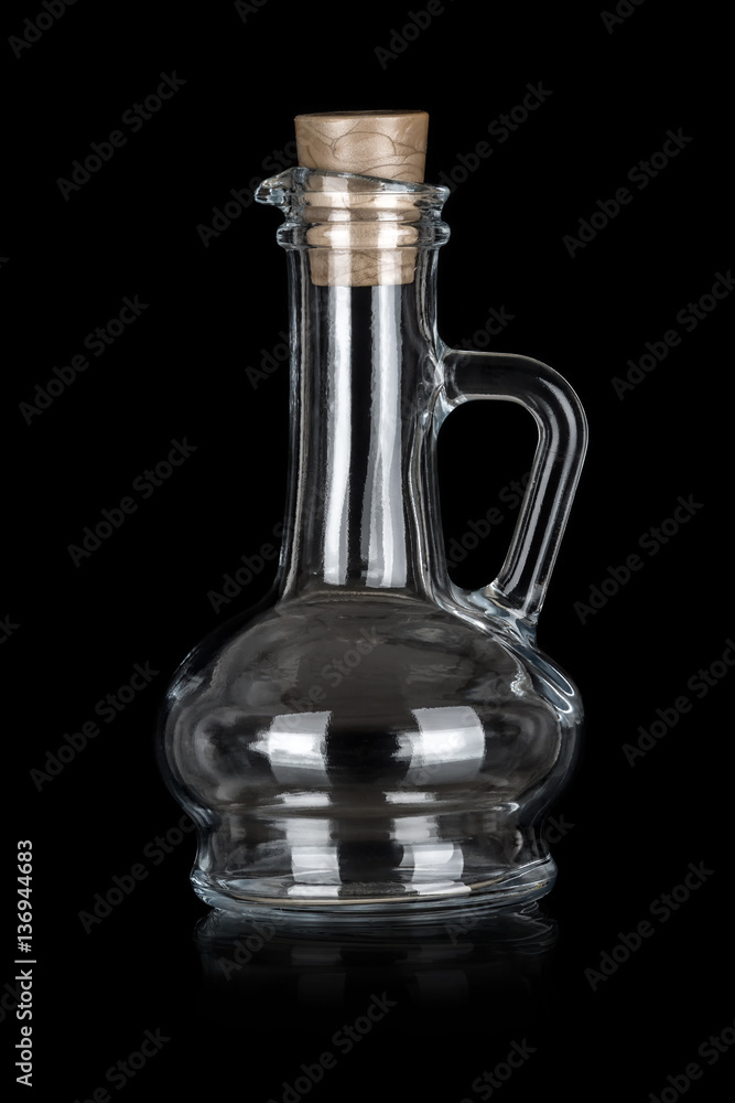 glass oil cruet isolated on white glass oil cruet isolated on white