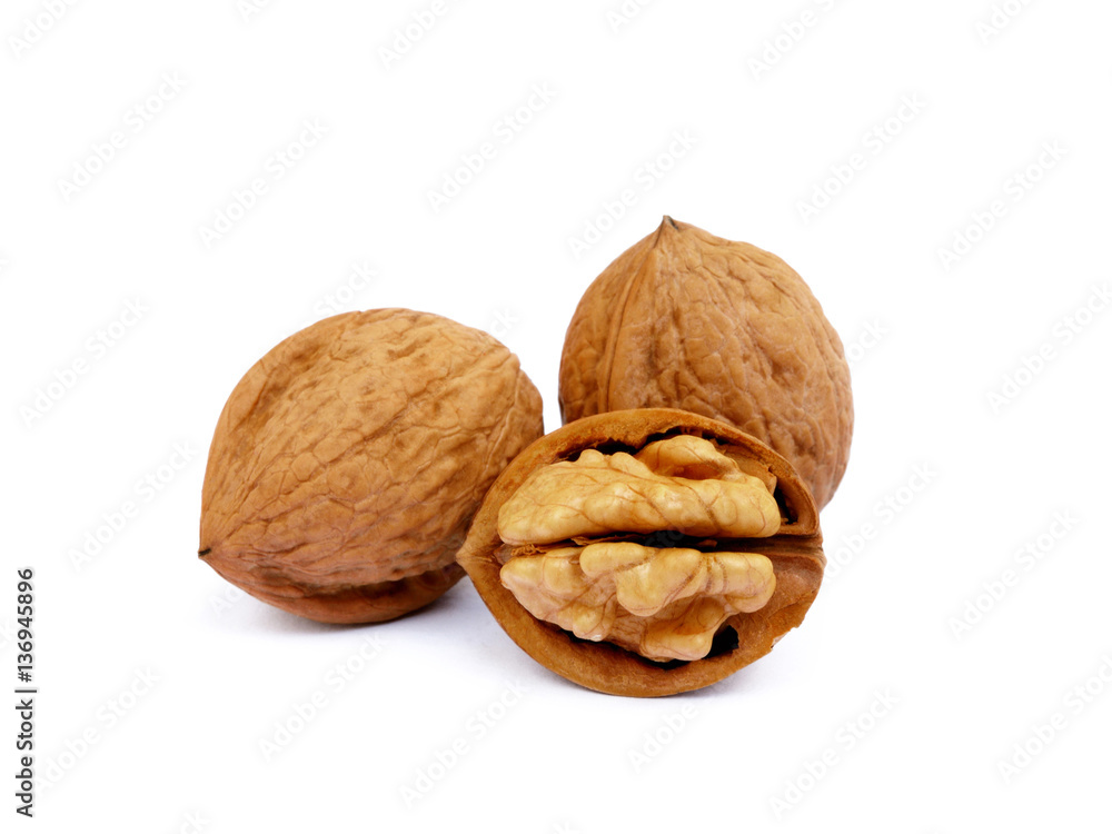 walnuts in shell isolated on white background walnuts in shell isolated on white background