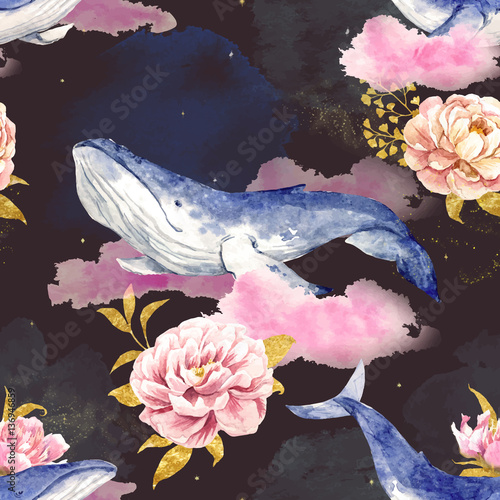 Abstract pattern with whales