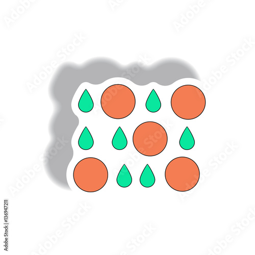 rain with volcanic elements. weather sticker