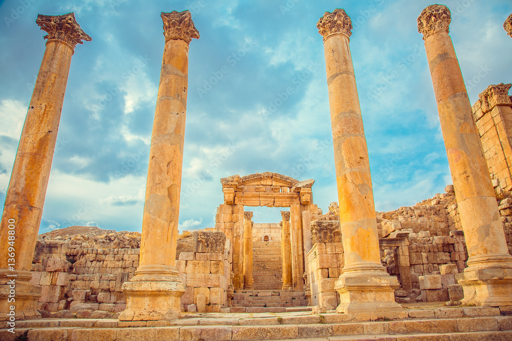 Roman ancient ruins, city of Jerash, Jordan