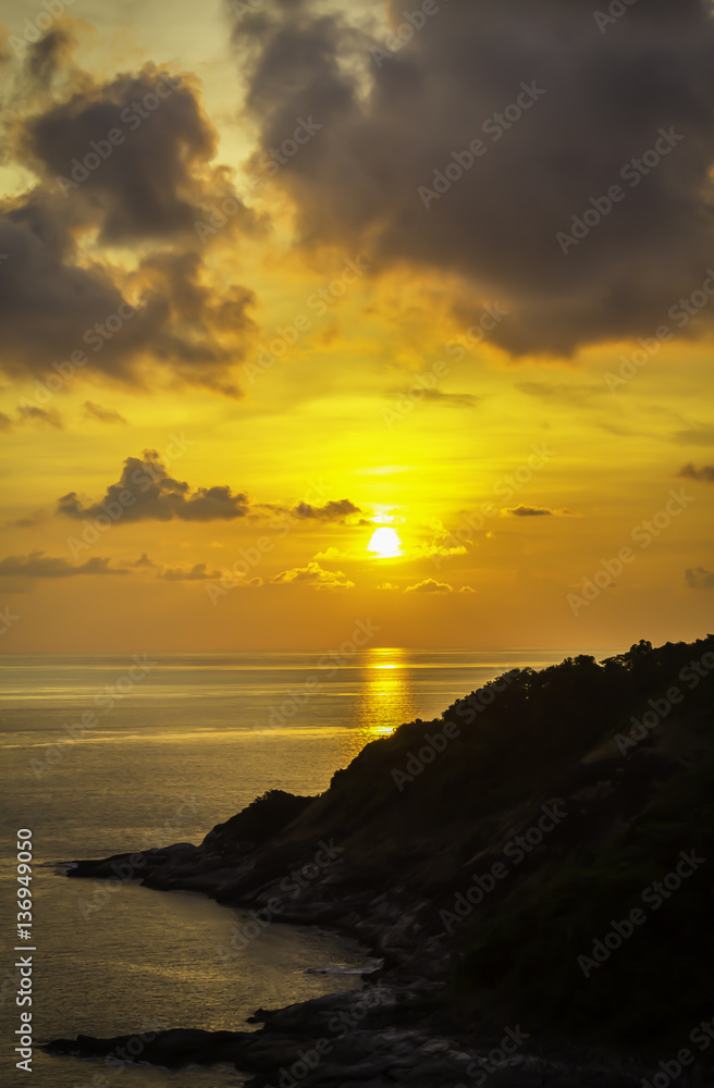 Sunset over the seascape