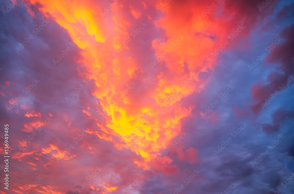 sky with clouds at sunset