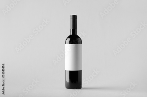 Wine Bottle Mock-Up. Blank Label