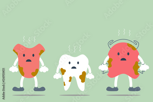 dirty dental - tooth, tongue and teeth retainer