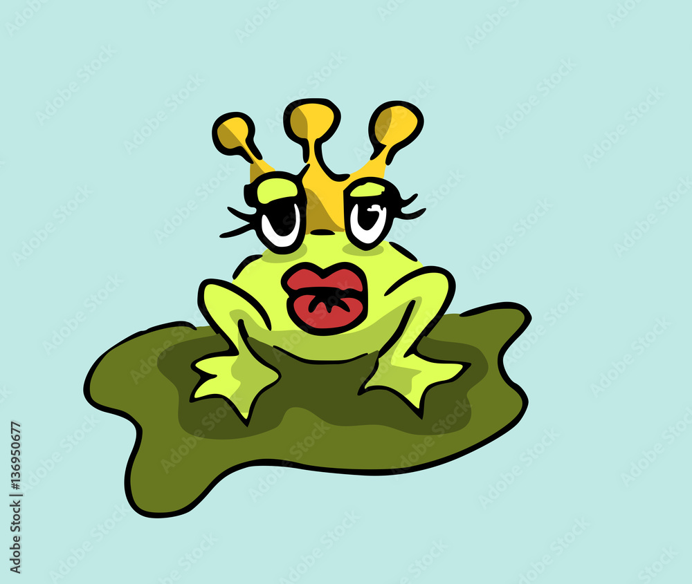 Obraz premium Kikker prins kussen