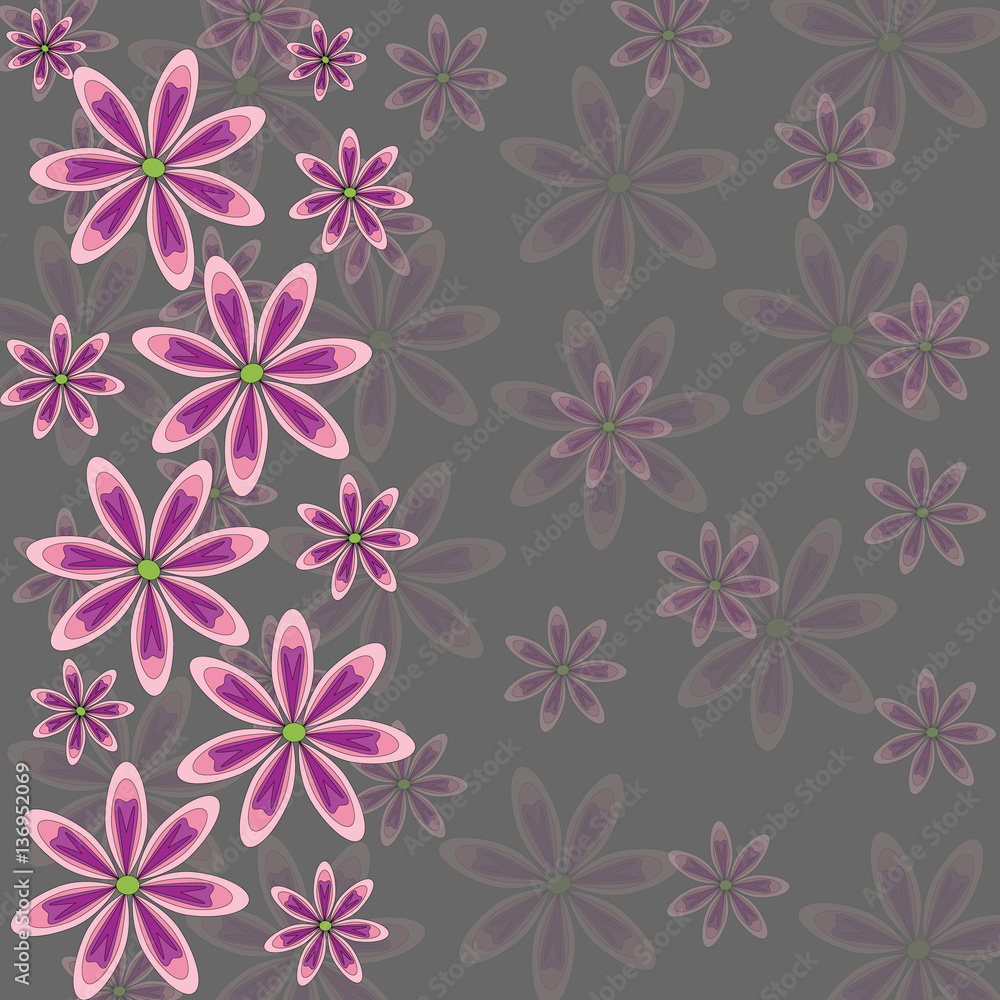 Fototapeta premium vector illustration, card, invitation, flowers