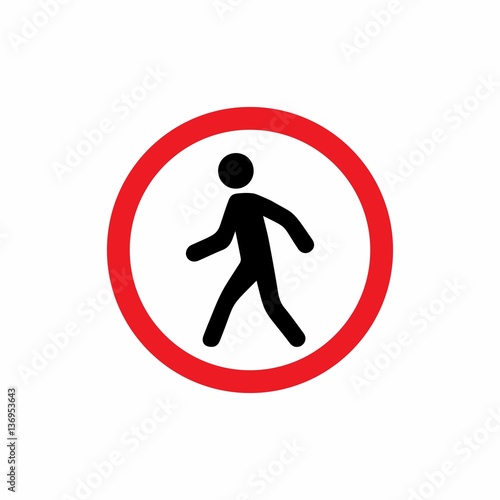 Pedestrians prohibited sign vector design isolated on white background 
