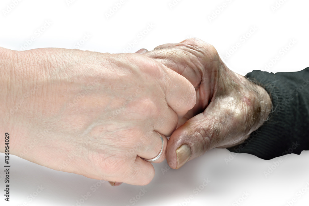 Fototapeta premium mano tesa ad un povero anziano - mani