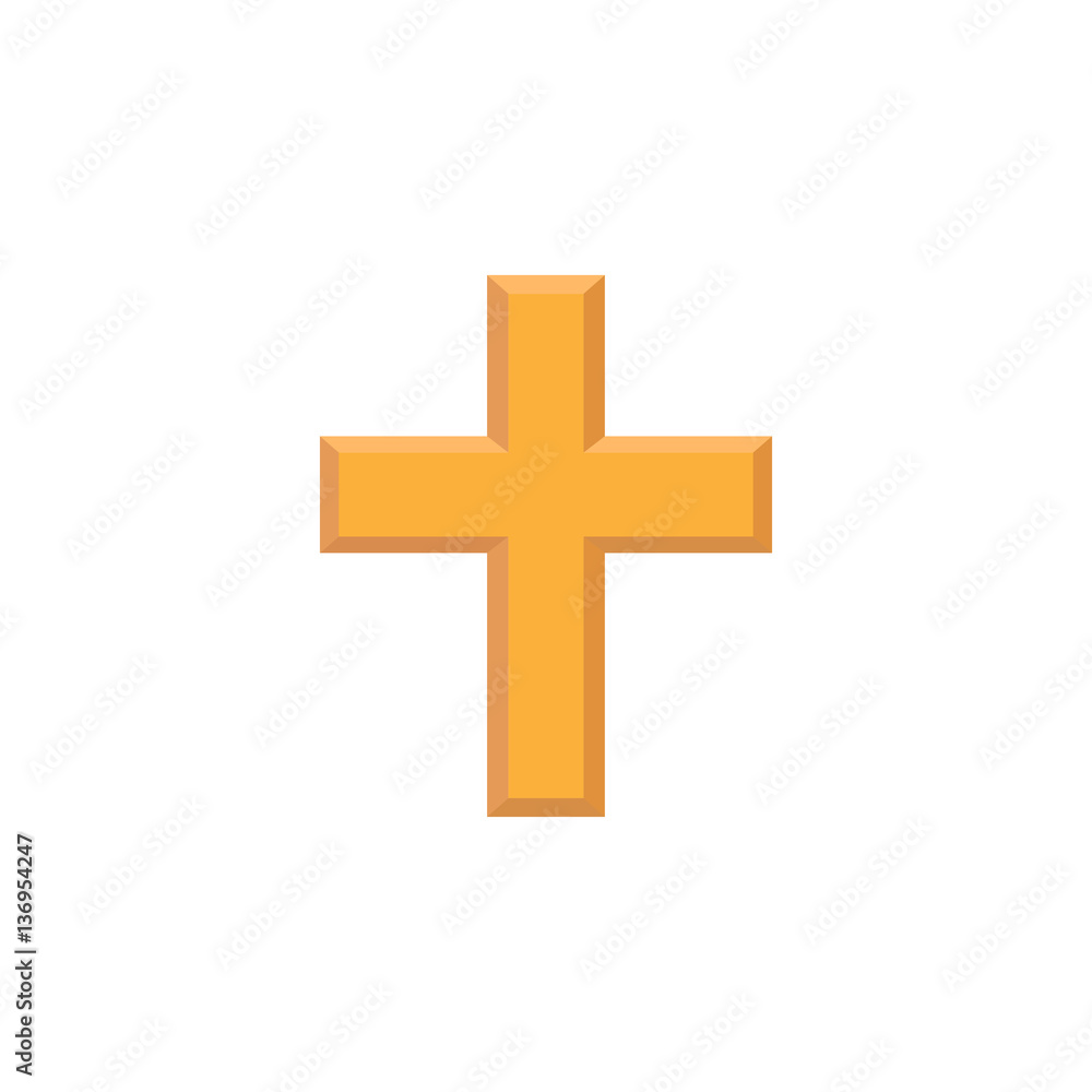 Fototapeta premium Religion cross flat icon, religion & christianity, Religious sign, a colorful solid pattern on a white background, eps 10.