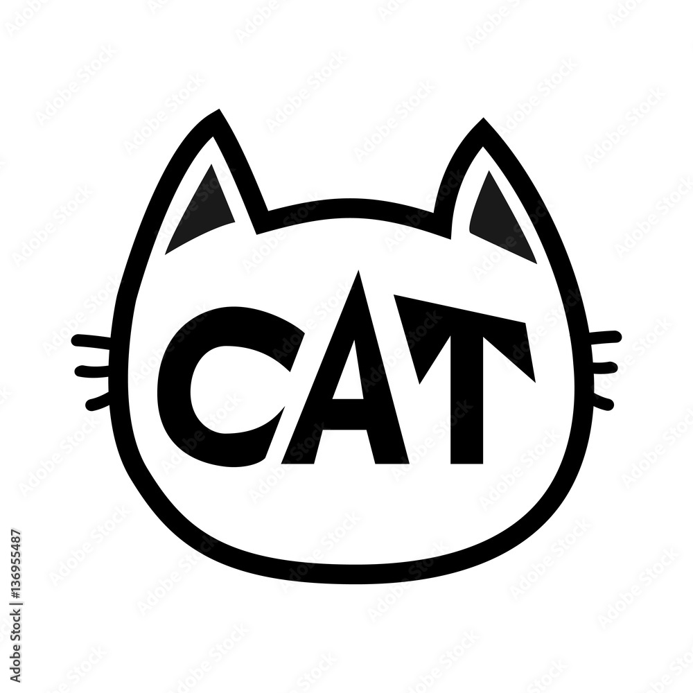 Kitty Vector Icon. Cat symbol isolated on background Stock Vector