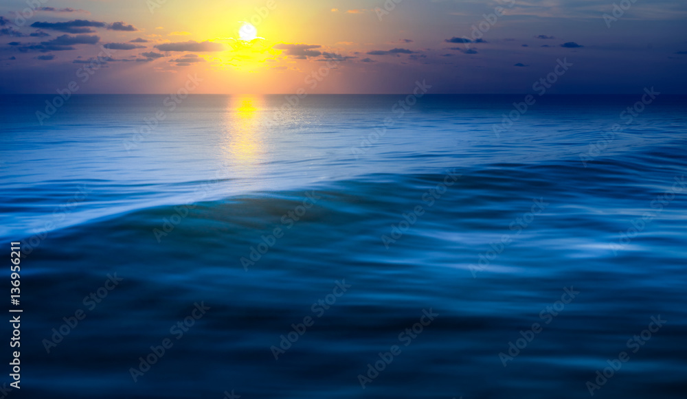 Hope concept.Sea wave with sunrise