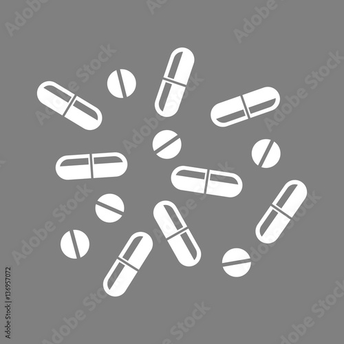 White medicine vector icon on grey background