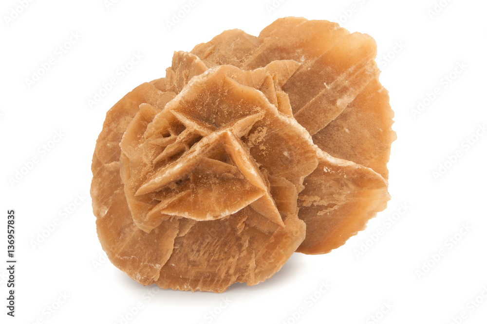 mineral desert rose in white background mineral desert rose in white background