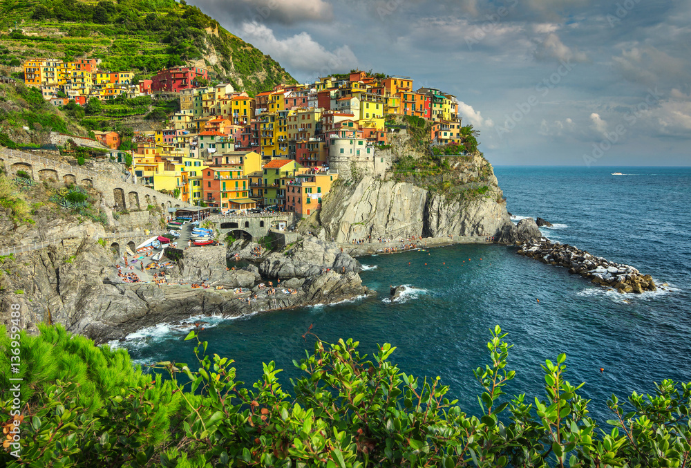 Manarola village on the Cinque Terre coast of Italy, Europe
