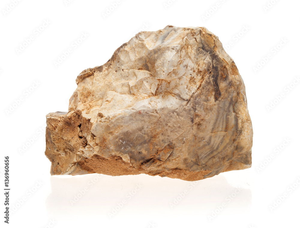 Clastic limestone on white background Clastic limestone on white background