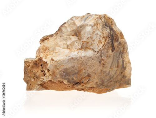 Clastic limestone on white background