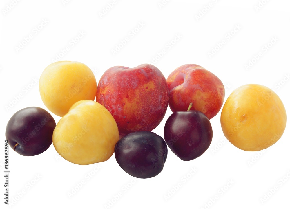 multicolor plums and peaches